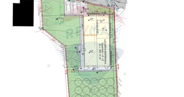 Teren cu autorizație de construire, 953 mp
