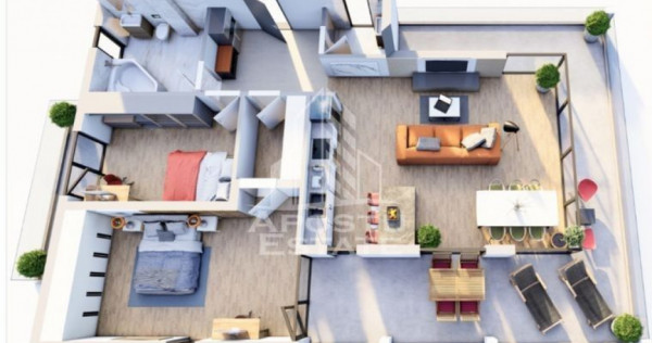 Apartament cu 3 camere, terasa 14 mp, bloc nou, zona Giro...