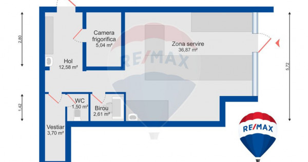 Spațiu comercial de închiriat 61,80mp, în zona Bdul Dacia