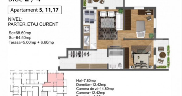 Apartament 3 camere &icirc;n bloc nou &ndash; finalizare primăvara