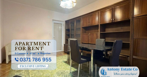 Apartament de inchiriat, 3 camere, Transilvaniei, Rogerius