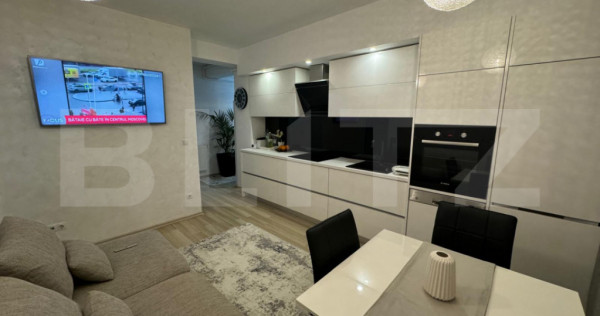 Apartament de v&acirc;nzare, cu 3 camere, mobilat și utilat, zon