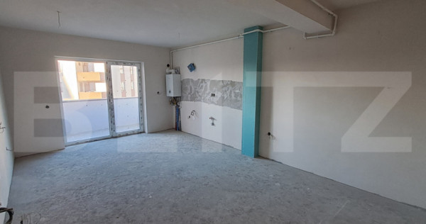 Apartament cu 2 camere, semifinisat, bloc nou, etaj 1/4, par
