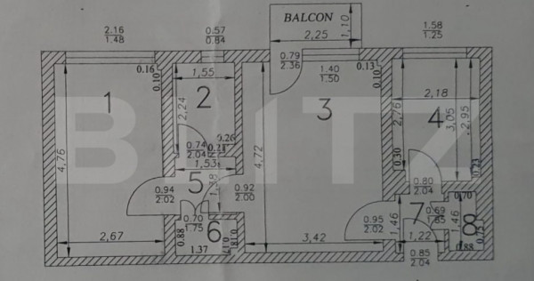 Apartament 2 camere, 48 mp, zona Garofitei
