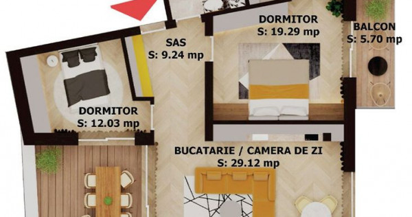 Apartament nou, 3 camere, 290 000 Euro. Comision 0.