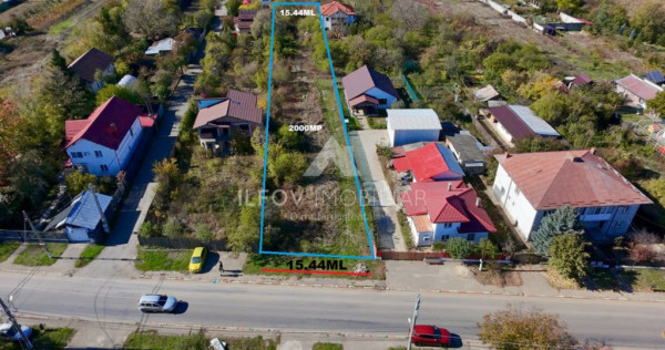 Teren intravilan 2000mp Balotesti, asfalt, utilitati, zona c