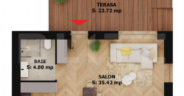 Apartament elegant 2 camere cu terasă &ndash; EAS Residence