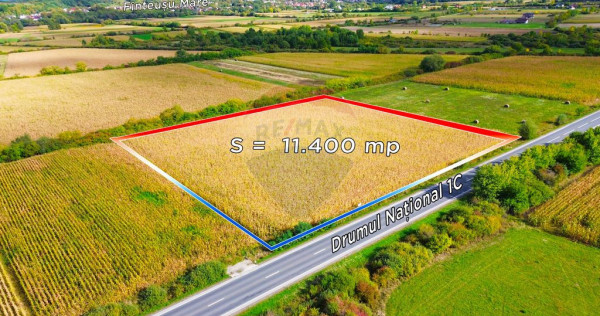 TEREN pentru INVESTITIE - 11.400 mp deschidere la DN