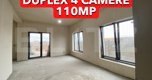 Duplex modern P+1E, 110 mp utili, 4 camere, teren 364 mp, M