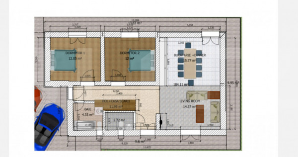 Casa individuala cu curte, 88 mp, zona Girocului