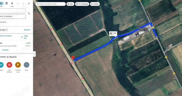 Teren intravilan industrial 5.000 mp 700 m de DN1 utilități complete