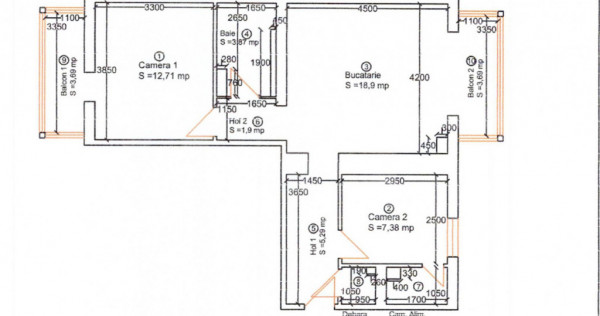 Apartament 3 camere, 60 mp, zona Piata Traian
