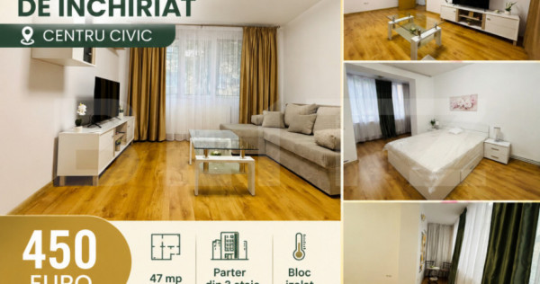 Apartament 2 camere de &icirc;nchiriat, Centru Civic