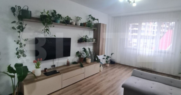 Apartament mobilat si utilat, 2 camere, 54 mp utili, parcare