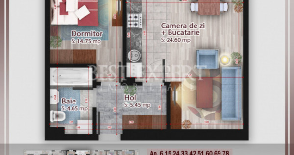 2 Camere Direct Dezvoltator Incalzire Pardoseala/ 600 m STB