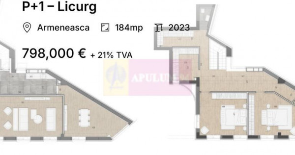 Apartament 4 camere, tip duplex, P+1 &ndash; Licurg