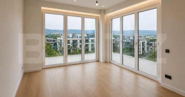 Apartament 2 camere, 52 mp, terasa 73 mp, finisat, zona Dona