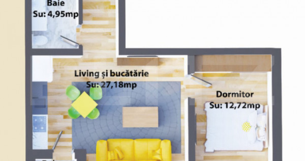 Apartamente de 2 camere, 44,85 mp, modern, zona Ipotesti