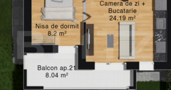 Apartament complex Green Residence Vest, 37 mp, loc de parca