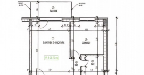 Apartament 2 camere, 40 mp, Parcare, Semifinisat, Petrom Bac