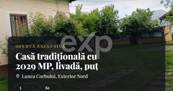 Casă tradițională cu 2029 MP, livadă, puț propriu