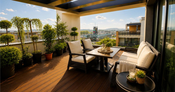 Penthouse Qualis Tractorul Brasov,terasa panoramica,3 balcoa