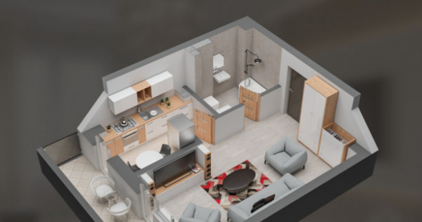 Apartament cu o cameră NOU | INTABULAT | Dacia | 0% comisio