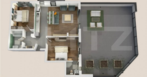 Apartament cu terasa de 88mp! 3 camere, 2 bai, zona Vivo