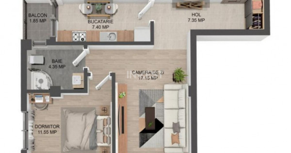 Apartament 2 camere decomandat etaj 1 Valea Lupului-Iași