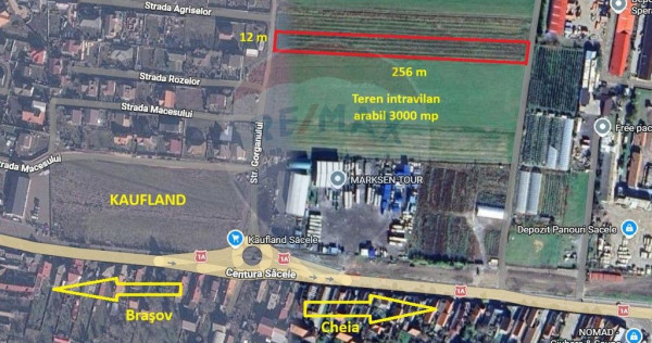 Teren intravilan, 3000 mp, l&acirc;ngă Kaufland Săcele