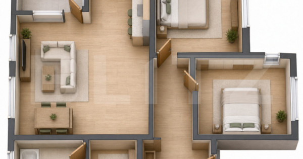 Apartament cu 3 camere, 72.62 mp, zona Valea Ghinzii