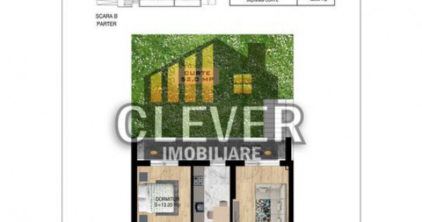 2 cam decomandat si curte proprie 52mp, Pallady, Comision...