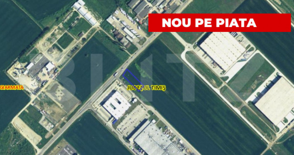 Teren extravilan, 2694 mp, front 29m, zona Industriala Giarm