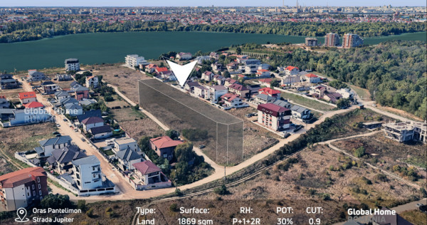 Teren dezvoltare | 1.869 mp | PUD aprobat | Str. Jupiter, Pa