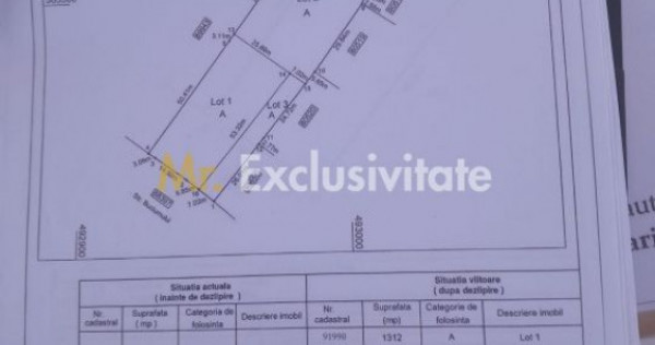 Teren intravilan Bradu 1312 mp 2 deschideri