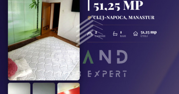2 camere decomandate | 51,25 mp utili | Mănăștur&ndash;Str. M