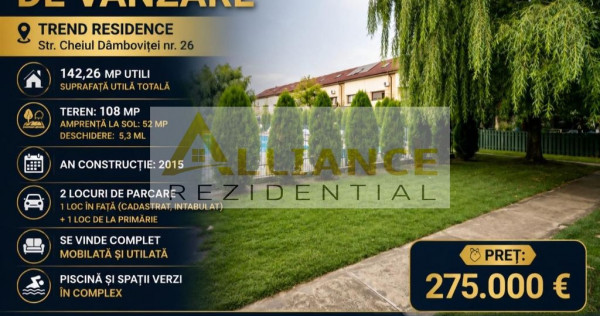 TREND Vila P+1+M 4 Camere 2 Bai Mobilata +2 Parcari