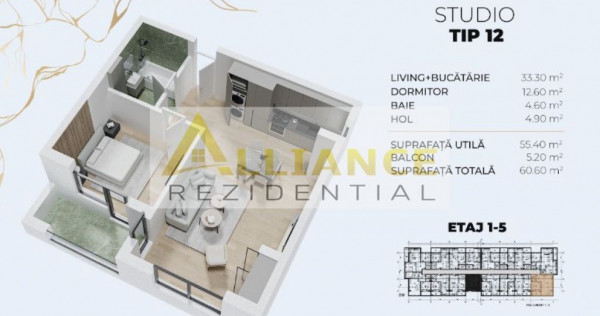 2 CAMERE TIP STUDIO | 60 MP | Metrou Berceni