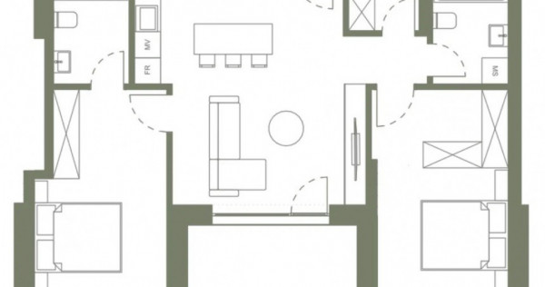 Apartament 3 camere 68.8 mp si logie 9.3 mp in Hexagon