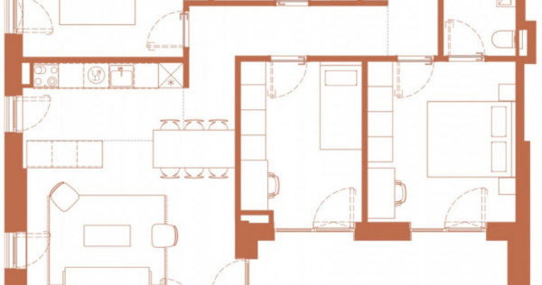 Apartament 4 camere 86.2 mp si logie 18.1 mp in Hexagon