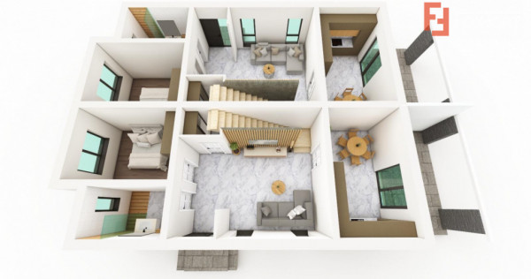 Duplex cu 5 camere si 300 mp teren, de vanzare in Sanmihaiu
