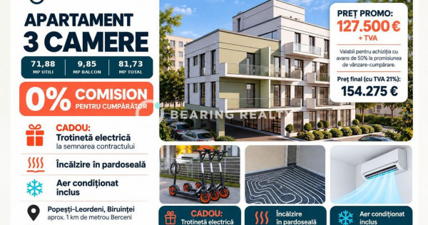 0% comision | 3 Camere | 2 Bai | Bloc boutique | Popesti Leordeni
