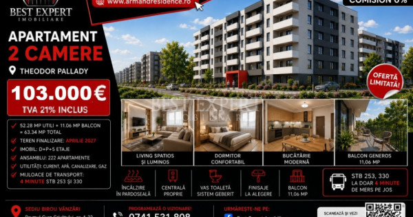2 Camere Premium | Avans 50% | Parcare BONUS | Comision 0% |