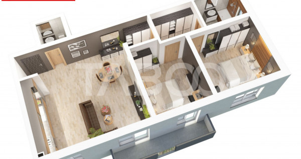 Apartament De vanzare cu 3 camere 2 bai parcare Doamna Stanc