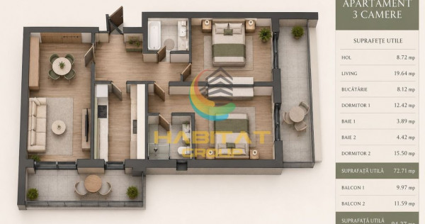 Apartament 3 camere - 13 min de metrou Nicolae Teclu