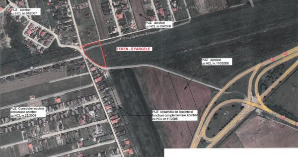 Teren intravilan de - Harman - 5 parcele - PUZ aprobat