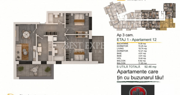 3 Camere Moderne| Bonus Parcare| Avans 50% | Comision 0%