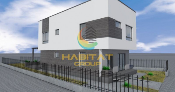 Vilă modernă P+1E &ndash; Design cubist, teren generos, &icirc;ncălzire &icirc;n pardoseală.