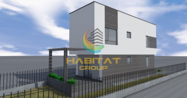 Vilă cubistă P+1, master bedroom cu dressing și baie, teren generos