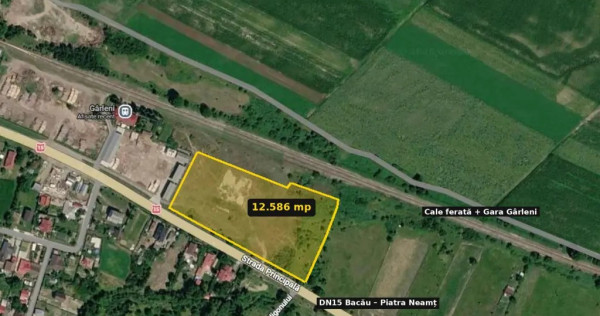 Teren industrial 12.586 mp, DN15 + cale ferata, Garleni - licitatie